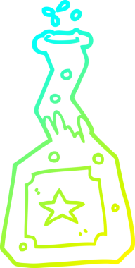 Bir insan tarafından çizilmiş bir karikatür deney iksirinin soğuk gradyan çizimi