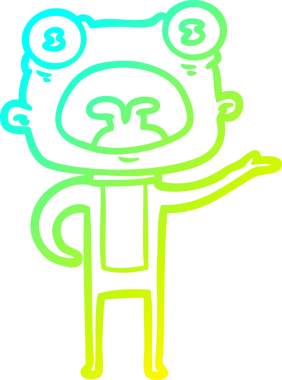 Bir insan tarafından çizilen garip uzaylı çizgi filminin soğuk gradyanı.