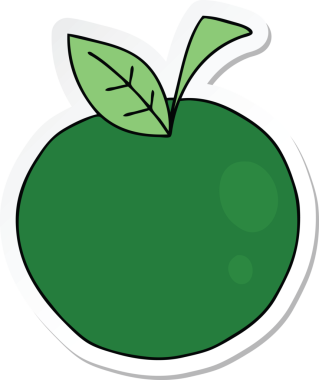 Bir insan tarafından çizilmiş tuhaf bir elmanın çıkartması.