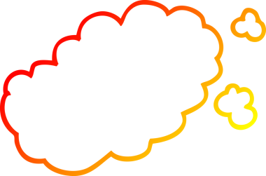 Bir insan tarafından çizilen sıcak çizgi çizgi film dumanının çizimi