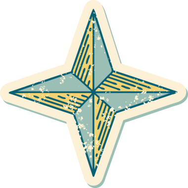 Bir insan tarafından çizilmiş bir yıldızın sembolik dövmeli görüntüsü