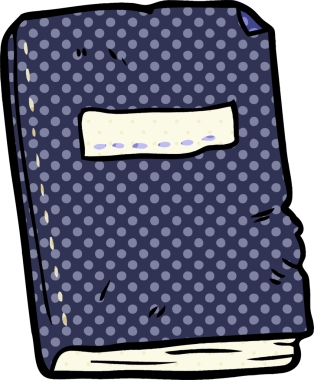 Bir insan tarafından çizilmiş eski bir defter.