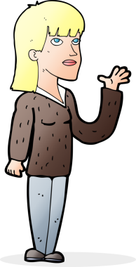 Bir insan tarafından çizilmiş bir karikatür kadın.