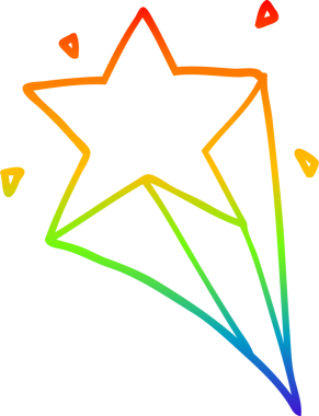 gökkuşağı gradyan çizimi bir insan tarafından çizilmiş bir çizgi film yıldızı