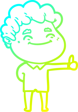 Bir insan tarafından çizilmiş karikatür cana yakın bir adamın çizimi.