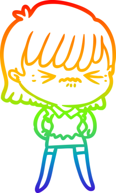 gökkuşağı gradyan çizimi bir insan tarafından çizilmiş bir çizgi film kızı