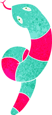 Bir insan tarafından çizilmiş uzun bir yılanın serbest çizimi.