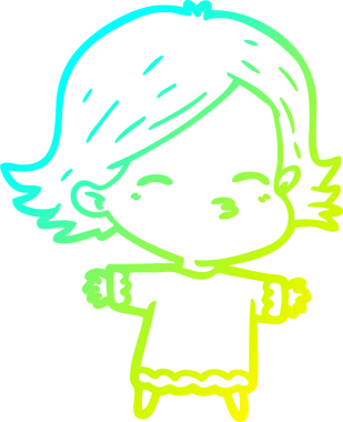 Bir insan tarafından çizilmiş bir karikatür kadın çizimi.