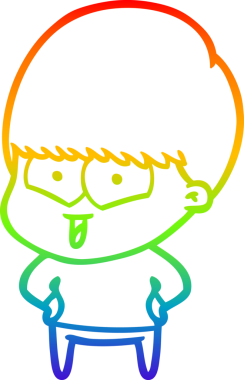 gökkuşağı gradyan çizgi çizimi bir insan tarafından çizilmiş mutlu bir çocuk