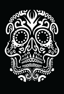 Bir insan tarafından çizilmiş ölü kafatası günü