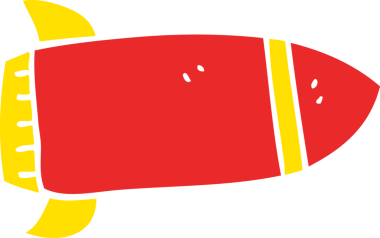 Bir insan tarafından çizilmiş kırmızı roket.