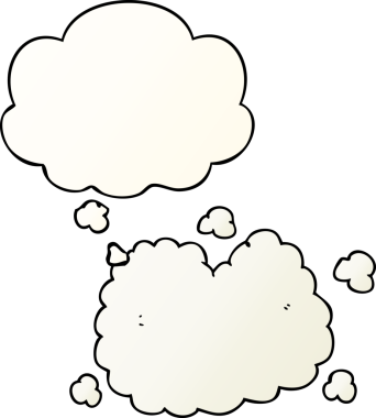 Düşünce baloncuklu çizgi film duman bulutu bir insan tarafından çizilmiş düzgün eğimli stil