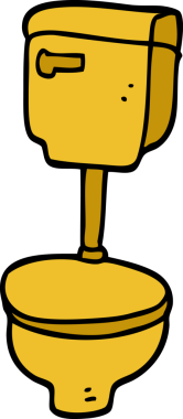 karikatür karalama altın tuvalet bir insan tarafından çizilmiş