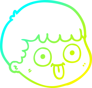 Bir insan tarafından çizilmiş bir çizgi film erkek yüzü çizimi.