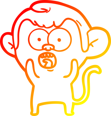 Bir insan tarafından çizilmiş bir çizgi filmin sıcak gradyan çizimi.