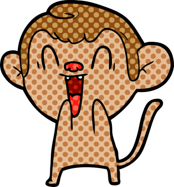 Bir insan tarafından çizilmiş gülen maymun çizgi filmi