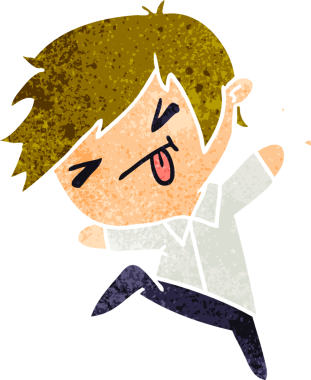 Bir insan tarafından çizilmiş bir kawaii 'nin eski çizgi film çizimi.