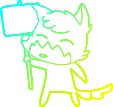 Bir insan tarafından çizilmiş bir tilki çizgi çizimi.