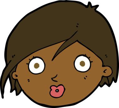 Bir insan tarafından çizilmiş bir kadın yüzü.