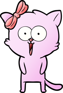 Bir insan tarafından çizilmiş çizgi film kedisi.