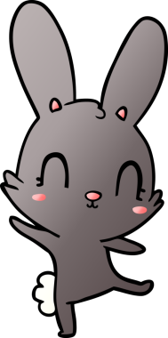 Bir insan tarafından çizilmiş sevimli çizgi film tavşanı