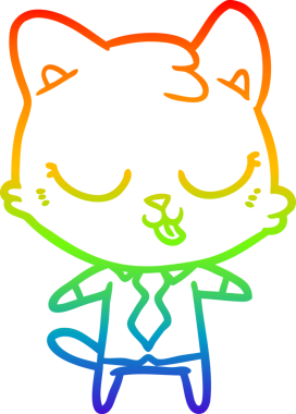 gökkuşağı gradyan çizgi çizimi bir insan tarafından çizilmiş bir iş kedisi