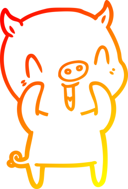 Bir insan tarafından çizilmiş mutlu çizgi film domuzu çizimi.