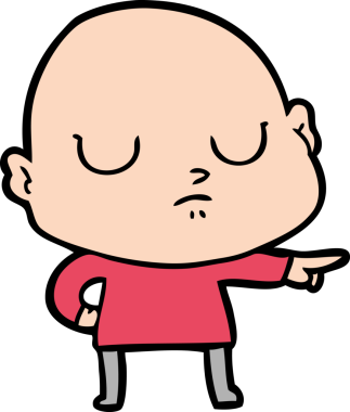 bir insan tarafından çizilmiş kel bir adam.