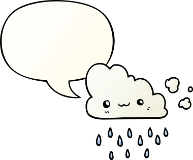 bir insan tarafından çizilmiş yumuşak eğimli konuşma baloncuklu çizgi film fırtına bulutu