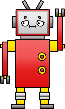 Bir insan tarafından çizilmiş bir robotun gölgelenmiş çizimi