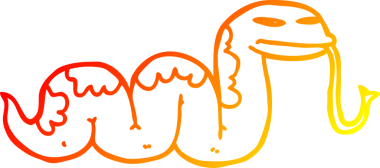 Bir insan tarafından çizilen sürünen yılanın sıcak çizgi çizimi