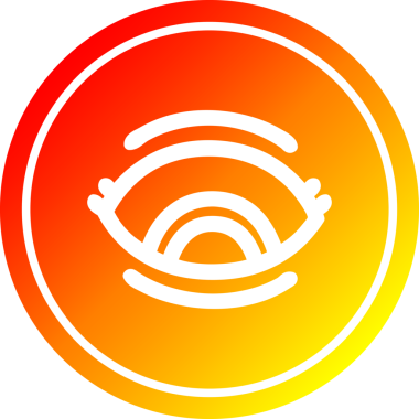 Bir insan tarafından çizilmiş, sıcak eğimli göz yuvarlak simgesi.