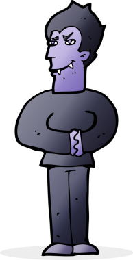 Bir insan tarafından çizilmiş bir vampir çizgi filmi.