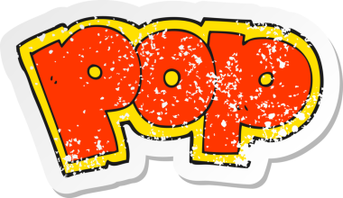 Bir insan tarafından çizilmiş POP sembolünün gerilimli retro yapıştırması