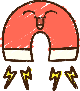 Bir insan tarafından çizilen mıknatıs tebeşiri