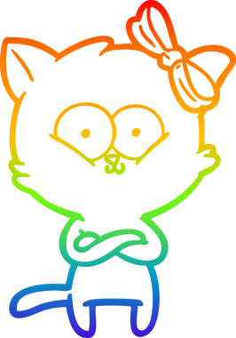 gökkuşağı gradyanı çizimi bir insan tarafından çizilmiş çizgi film kedisi