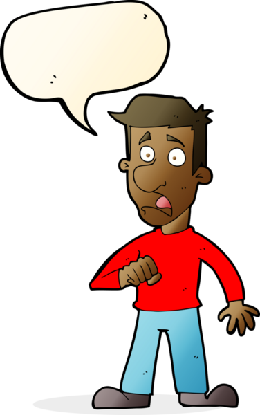 Bir insan tarafından çizilen konuşma baloncuğuyla adamı şok eden çizgi film.