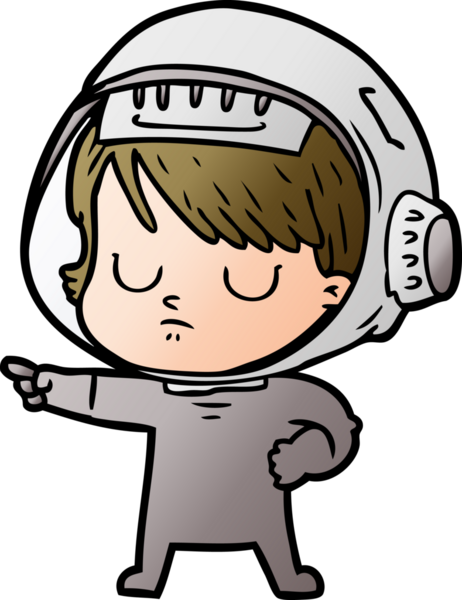 Bir insan tarafından çizilmiş astronot kadın.