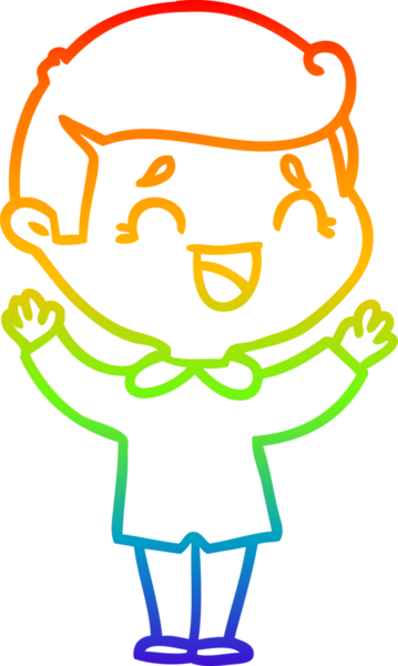 Gökkuşağının gradyan çizimi bir insan tarafından çizilmiş gülen bir adamın çizimi.