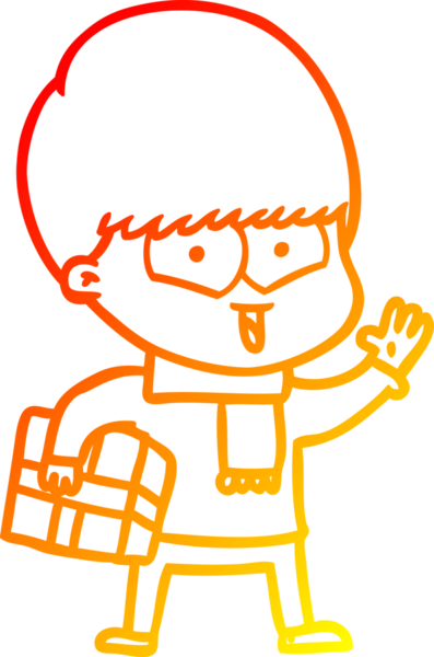 Bir insan tarafından çizilen mutlu bir çocuğun sıcak çizgi çizimi.