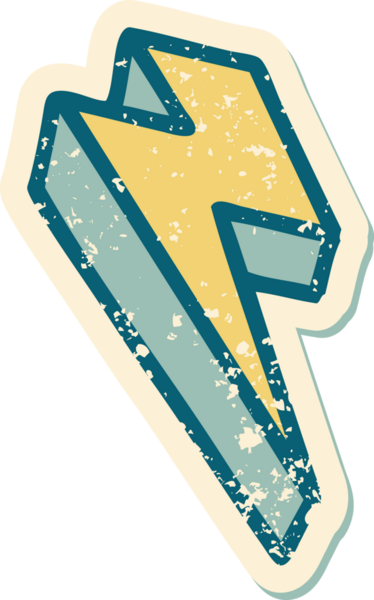 Bir insan tarafından çizilmiş yıldırımın sembolik dövmeli görüntüsü