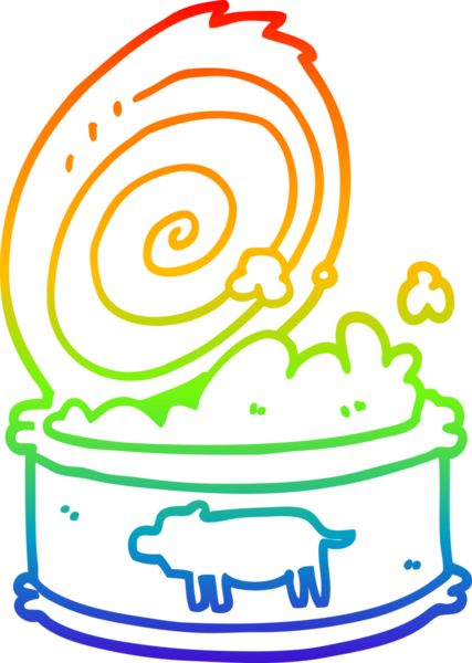 gökkuşağı gradyan çizgi çizimi bir insan tarafından çizilmiş konserve yiyecek