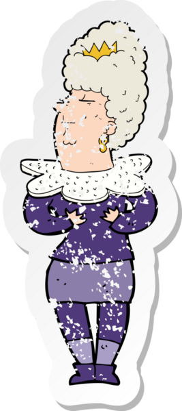 Bir insan tarafından çizilmiş aristokrat bir karikatürün gerilimli yapıştırması.