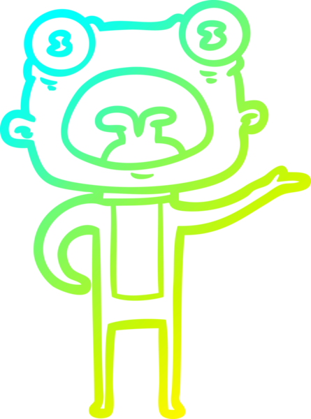 Bir insan tarafından çizilen garip uzaylı çizgi filminin soğuk gradyanı.