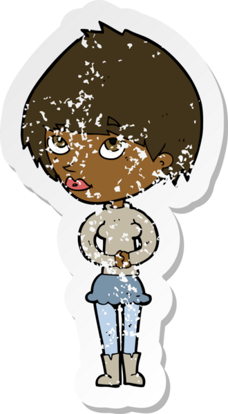 Bir insan tarafından çizilmiş gergin bir karikatürün gerilimli çıkartması.