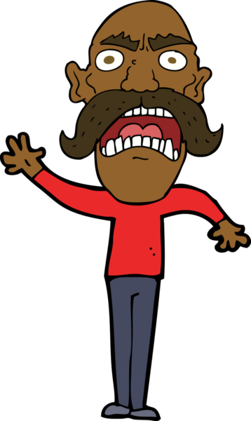 Bir insan tarafından çizilmiş kızgın yaşlı bir adam.