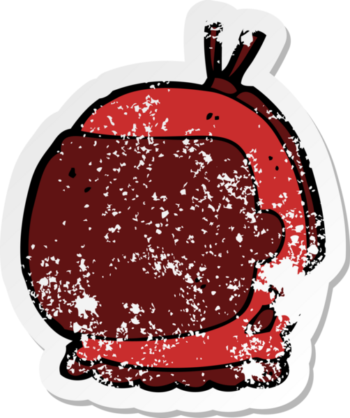 Bir insan tarafından çizilmiş bir astronot miğferinin gerilimli retro yapıştırması.