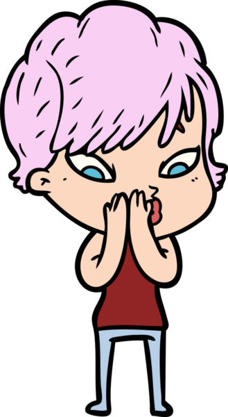 Bir insan tarafından çizilmiş karikatür kadın.