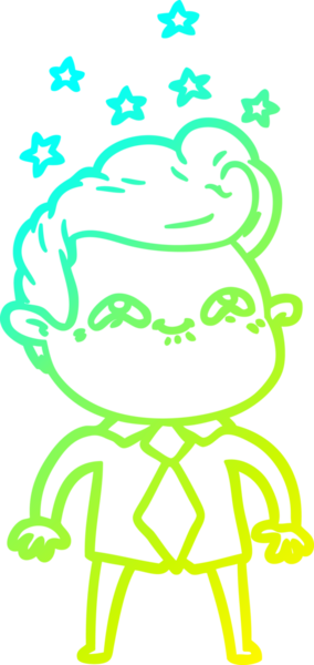 Bir insan tarafından çizilmiş, heyecanlı bir çizgi film çizimi.