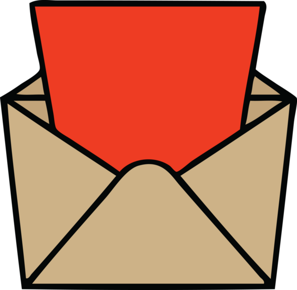 Bir insan tarafından çizilmiş garip bir karikatür mektup ve zarf.